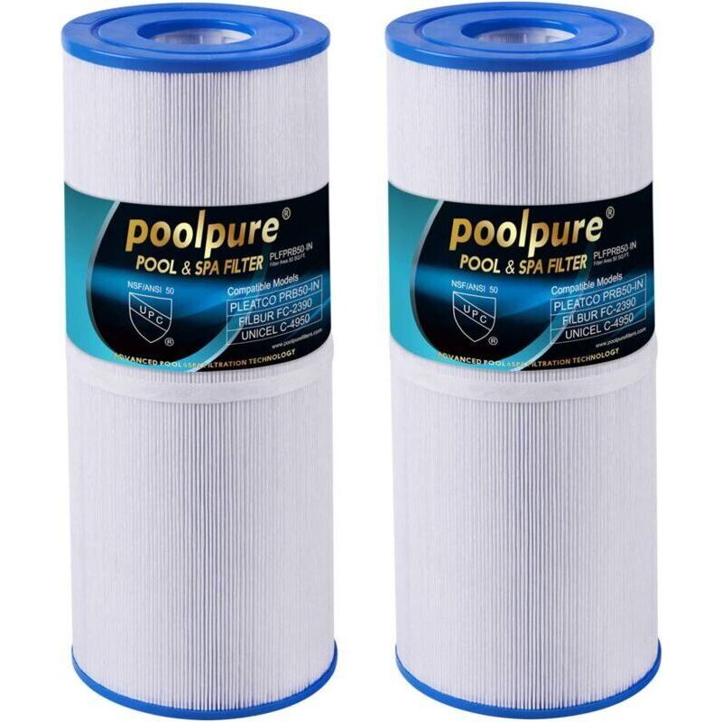 Poolpure Spa-filter Für Unicel C4950 / C-4950 Spa-kartusche 50 Zoll Ersatz Für Pleatco Prb50in Für Arctic, Beachcomber, Canadian, Hydropool Und Andere Spas (2)