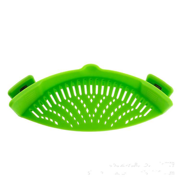 Silikon-drucksieb – Grün, Hitzebeständig, Zum Aufclipsen, Freihändiges Sieb Für Pasta, Töpfe Und Gemüsegerichte