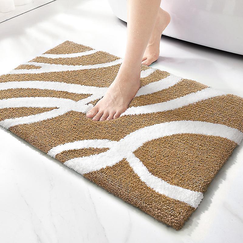 Beige, Rutschfeste Mikrofaser-badematte 40 X 60 Cm, Saugfähige Und Weiche Badematte, Maschinenwaschbare Bodenmatte Fürs Badezimmer