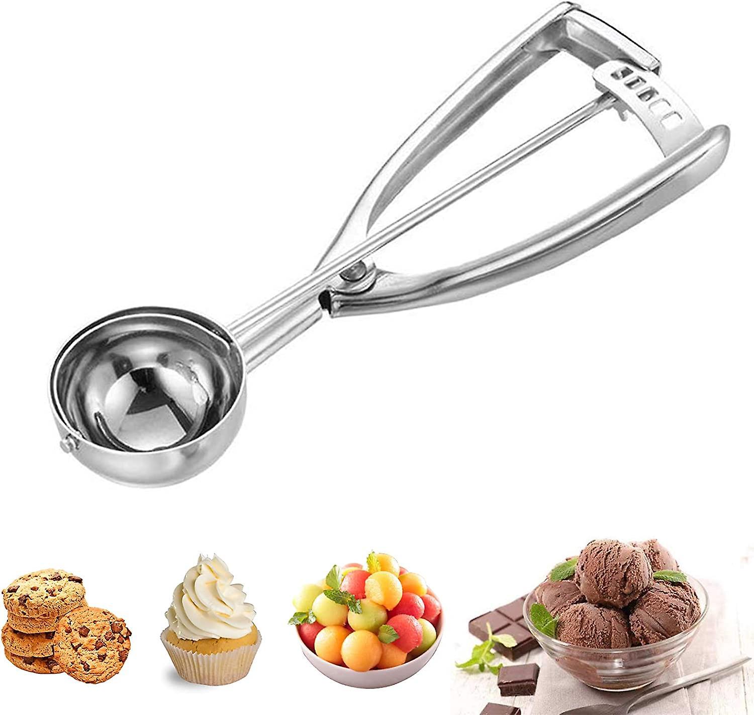Eisportionierer, 4 Cm, Edelstahl 304 Mit Auslöser, Professioneller Eisportionierer Für Obst Und Eiscreme