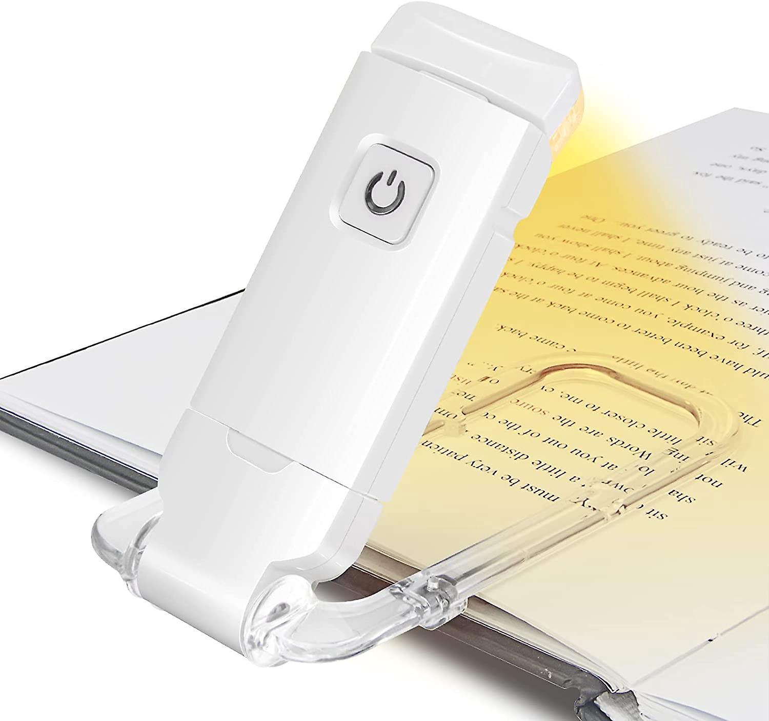 Usb-leselampe, Wiederaufladbarer Led-e-reader Mit Leselicht Fürs Bett, Zum Anklemmen, 3 Helligkeitsstufen, Faltbare Mini-klemmlampe