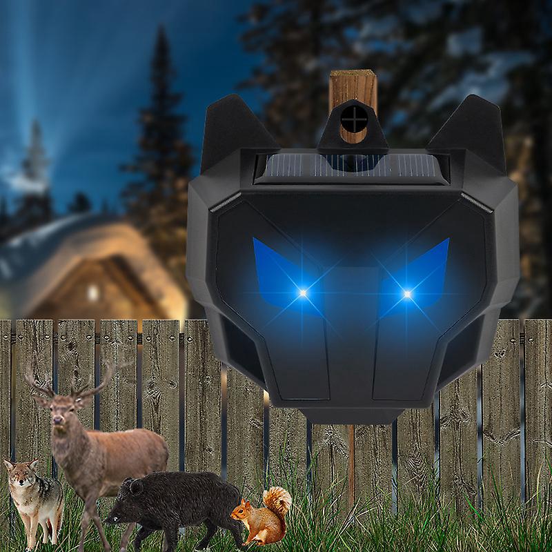 Set Mit 1 Solarbetriebenen Tierabwehrgerät Für Die Nacht - Für Rehe - Mit Led-blitzlicht - Für Stinktiere, Kojoten, Füchse, Vögel Usw.