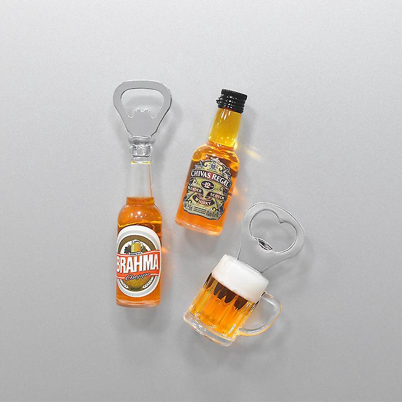 3-teiliges Set Aus Metallflaschenöffner Und Bierglasöffner Mit Magnet