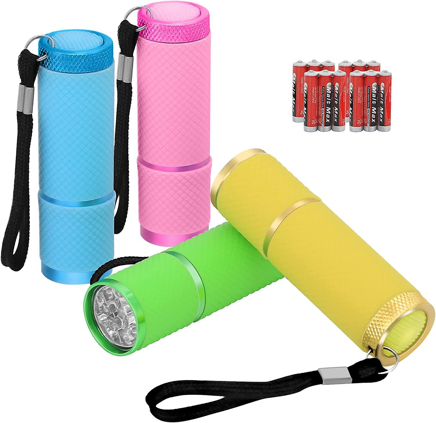 Mini-taschenlampe, 4-teiliges Led-taschenlampen-set Mit 12 Batterien, Kleine Wasserdichte Taschenlampe Mit Trageschlaufe, Tragbare Mini-taschenlampe Zum Lesen Und Für Reparaturen