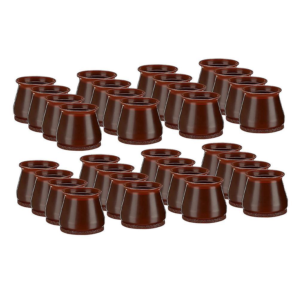 Stuhlbeinschoner - 3,80 Cm X 16 Stück Dunkelwalnuss - Weiche Silikonfilzpads Zum Schutz Des Bodens Vor Möbelbeinen - Schutzpads