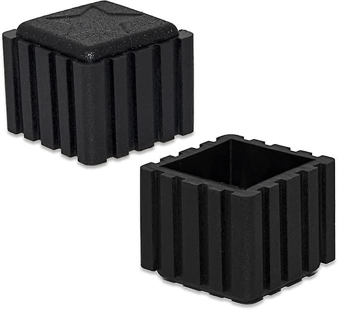 Set Mit 10 Quadratischen, Rutschfesten Möbelüberzügen Aus Synthetischem Gummi, Schwarz, 20 X 20 Mm