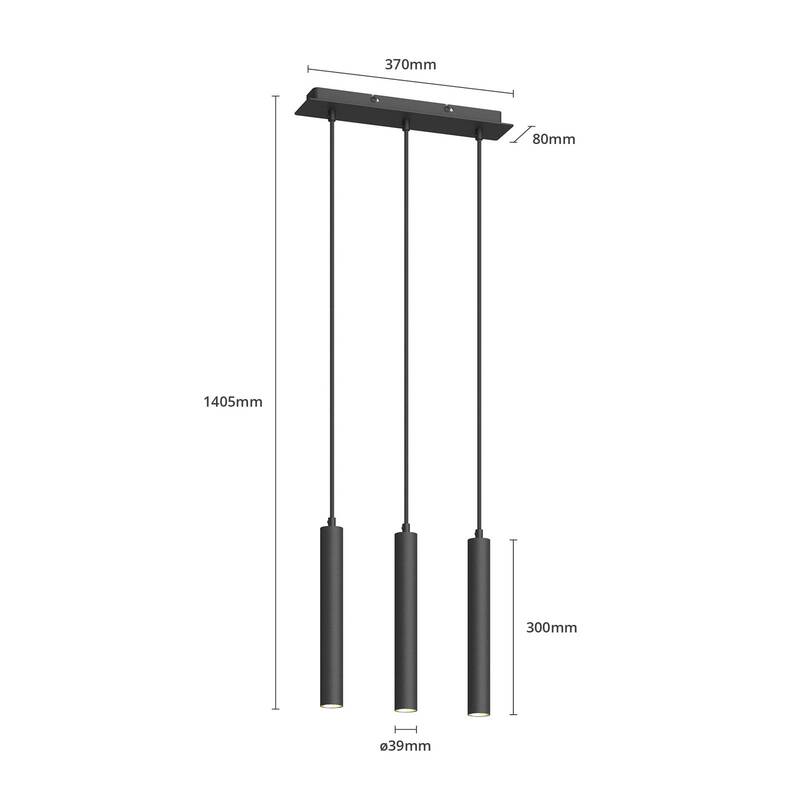 [neuwertig] B-ware Arcchio Pendelleuchte Hängelampe Led Franka Schwarz Aluminium Lang