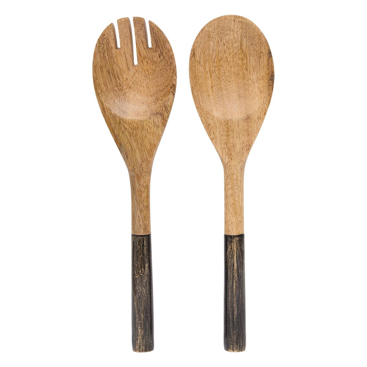 Zweifarbiges Salatbesteck „ava“, L 28 Cm, Schwarz - Atmosphera Créateur D'Intérieur