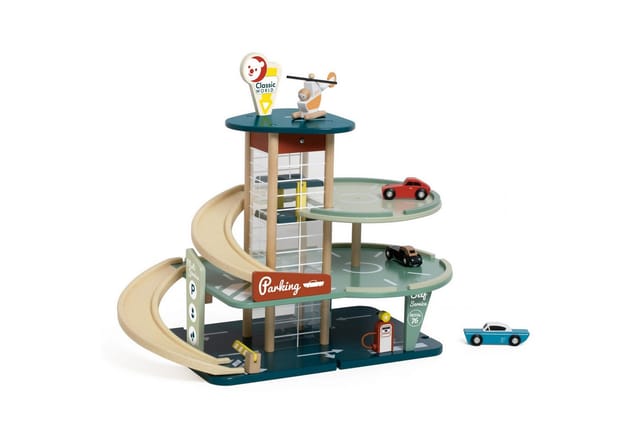 Classic World Wooden Vintage Garage with Cars 11 pcs.