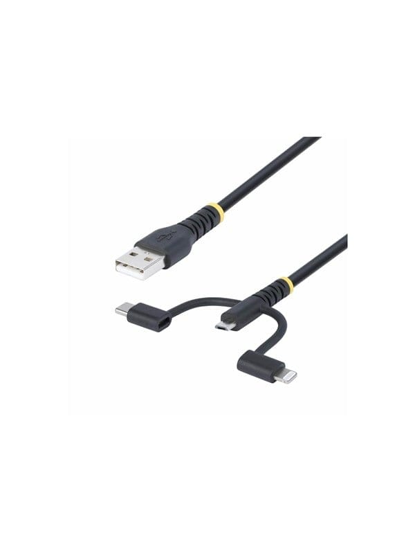 StarTech.com 3.3ft USB Multi Charging Cable Lightning/Micro-USB/Type-C - USB cable kit - 1 m