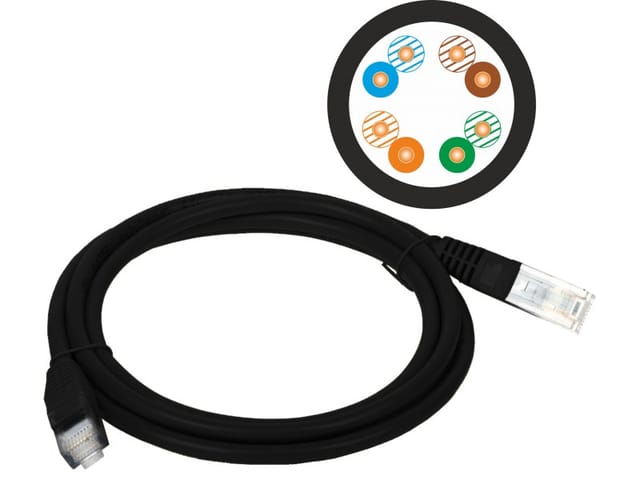 A-LAN Technologie ALANTEC patch cable - 2 m - black - Schwarz - 2m