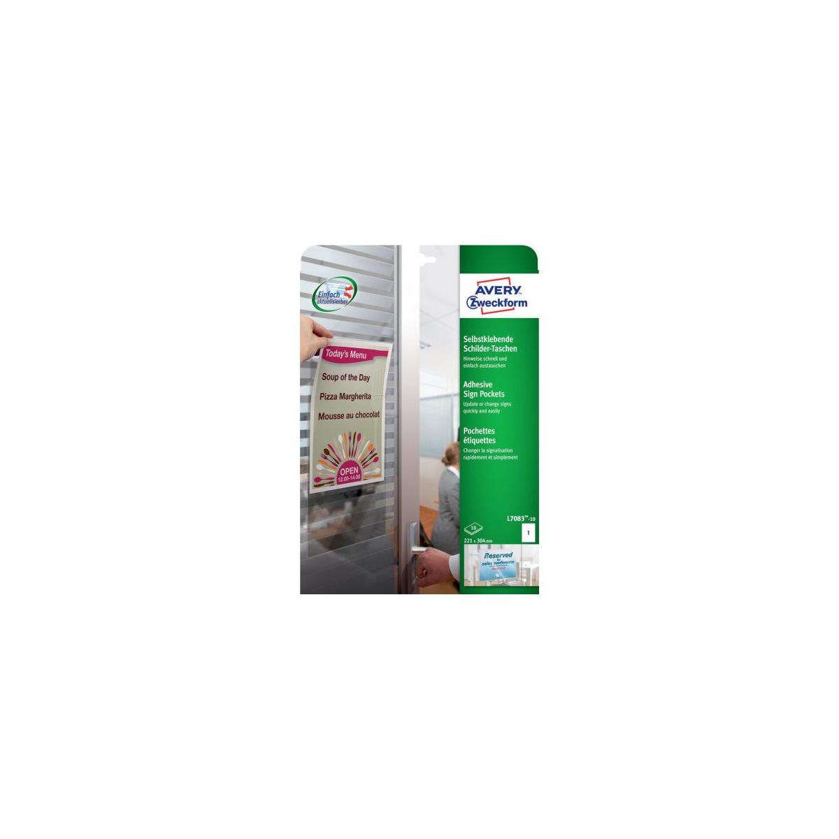 Avery L7083-10 Selbstklebendes Etikett Rechteck Dauerhaft Transparent 10 Stück(e)