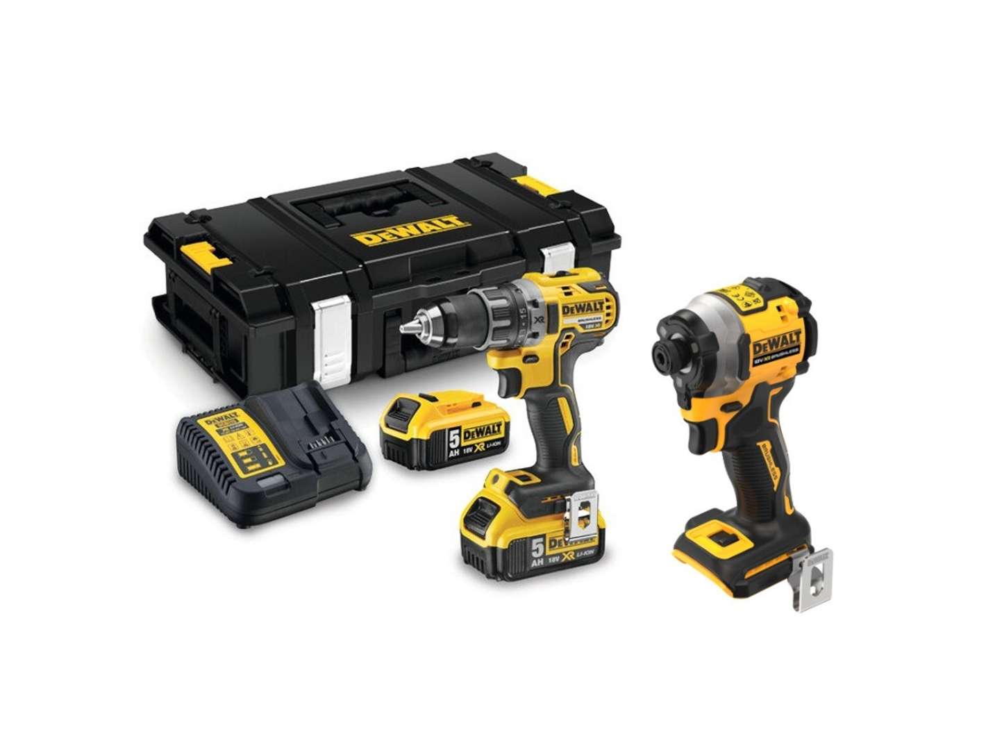 Dewalt - 18v Akku-bohrschrauber Und Schlagschrauber-set, 2x 5,0 Ah Li-ion Akku, Ladegerät Dcd791p2a