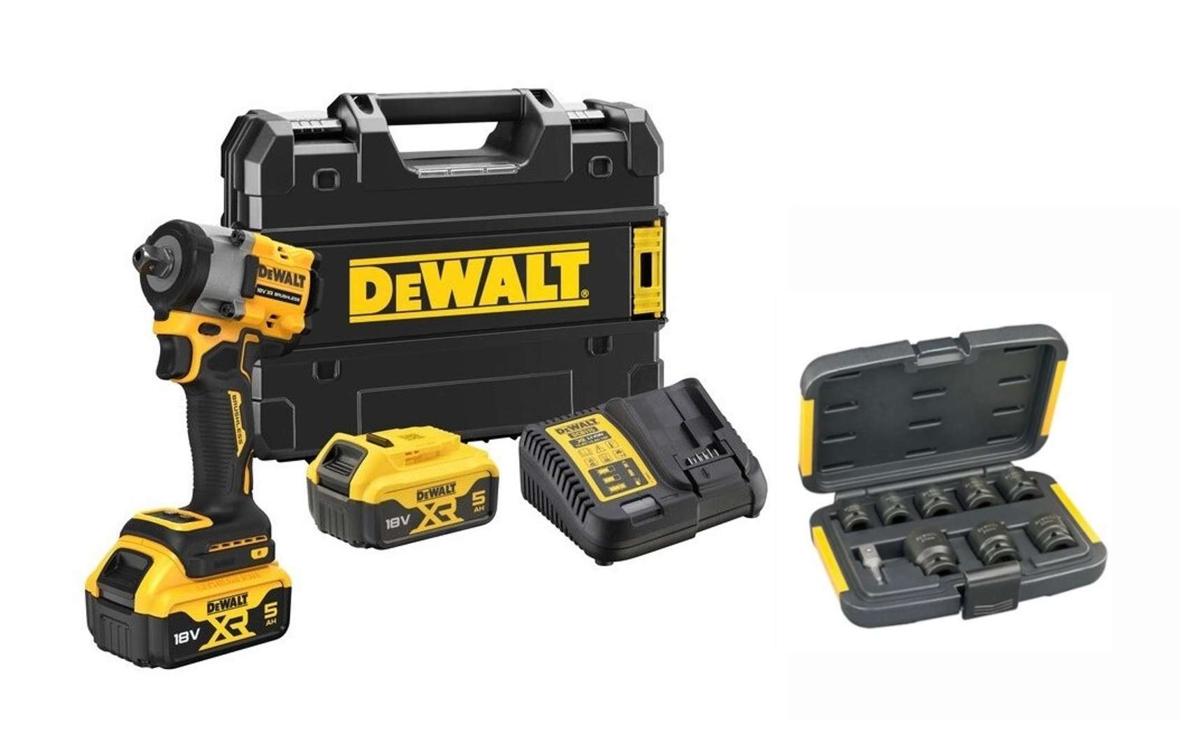 Dewalt - 18v Akku-schlagschrauber, Mit Zubehör, 2x Akku 5,0 Ah Li-ion, Ladegerät Dcf922p2ta