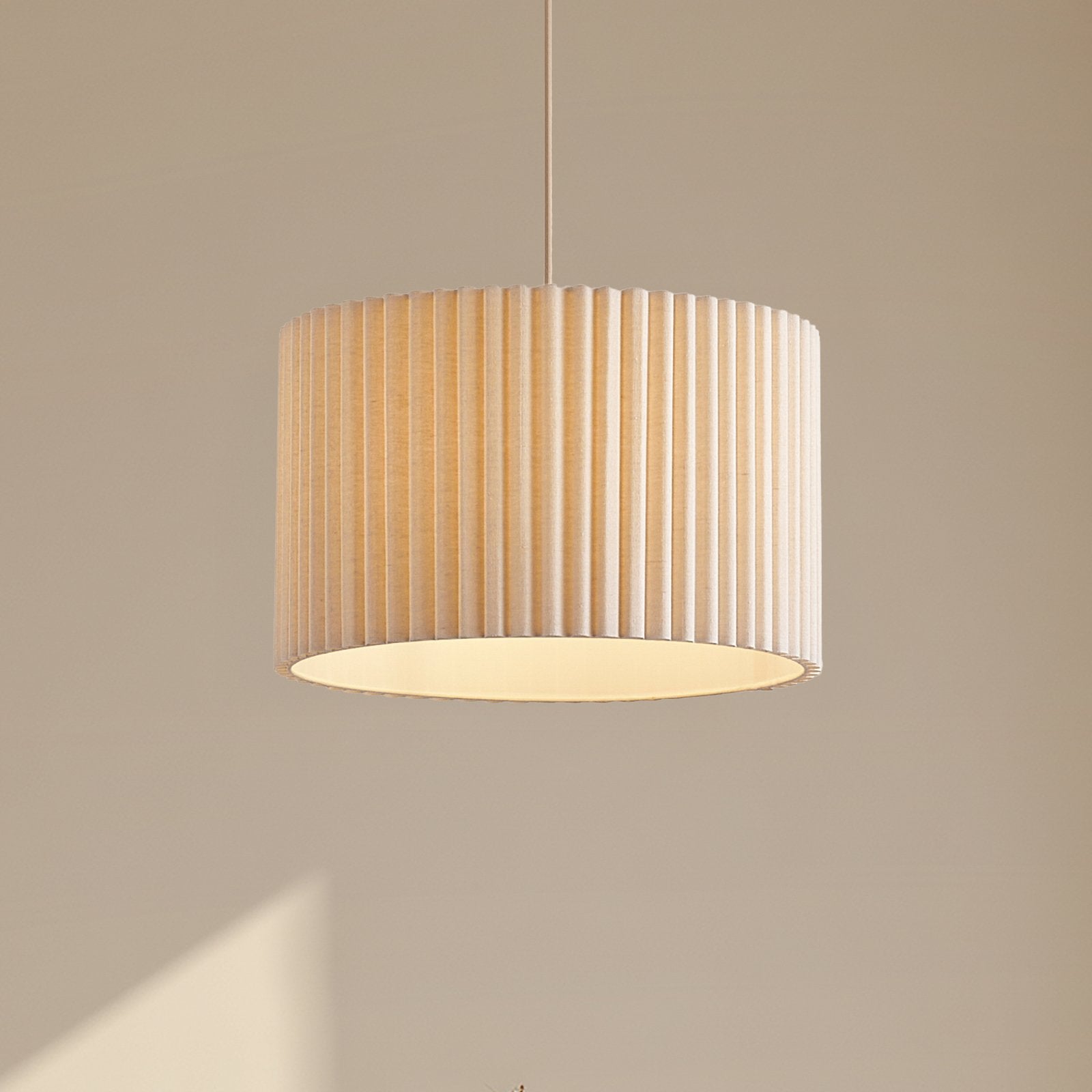 [neuwertig] B-ware Lindby Hängeleuchte Pendelleuchte Lampe Leinen Cremefarben 45 Cm Libbie