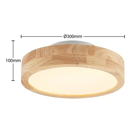 [gebraucht] B-ware Lindby Deckenleuchte Lampe Led Holz Fernbedienung Cct Memoryfunktion Eichenh208
