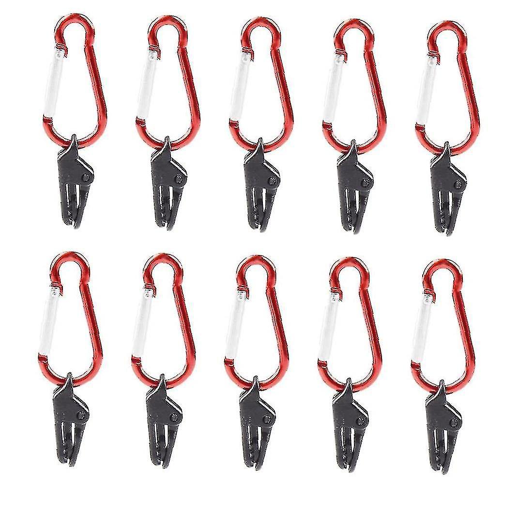 Windbeständige Befestigungsclips Für Markisen Und Planen Mit Karabinerhaken, 10-teiliges Schwarzes Set Für Markisen, Wohnwagen, Zelte Und Andere Campingunterkünfte.