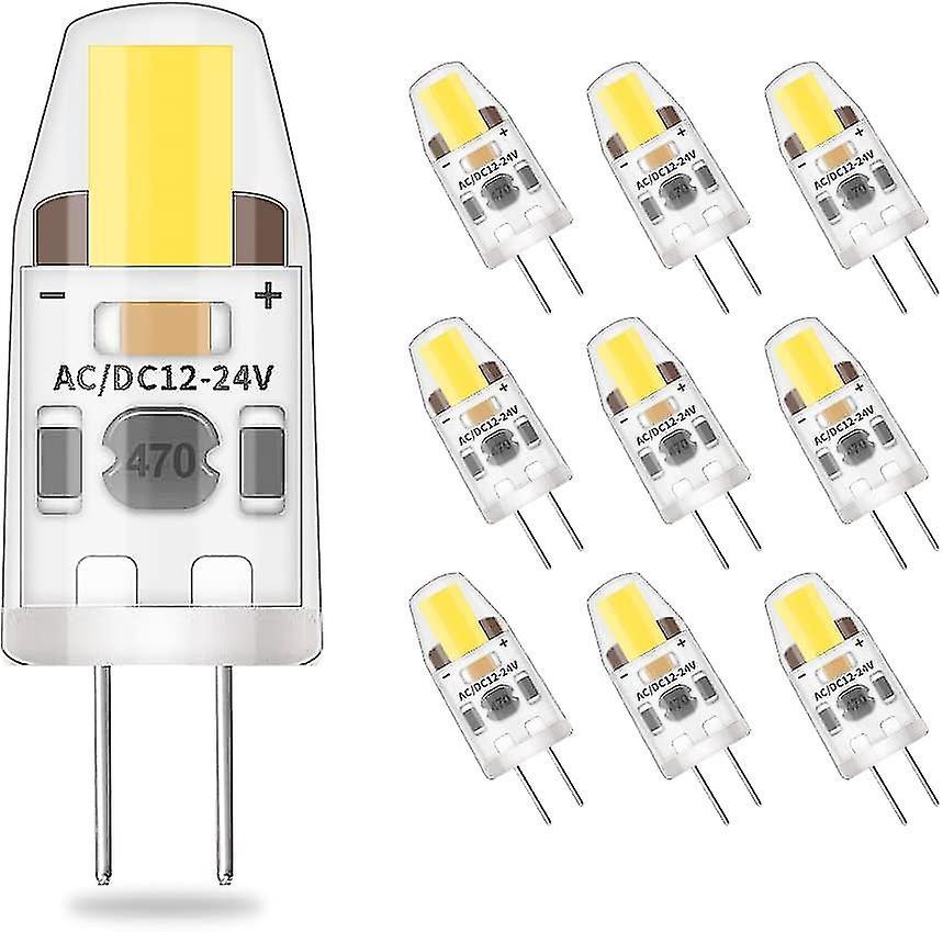 Packung Mit 10 Dimmbaren G4 Led-lampen, Kaltweiß, 2w-äquivalent (20w Halogen), 200 Lm, Flimmerfrei, Energiesparend, 12-24v Ac/dc, G4 Bipolarer Sockel, 360° Abstrahlwinkel.