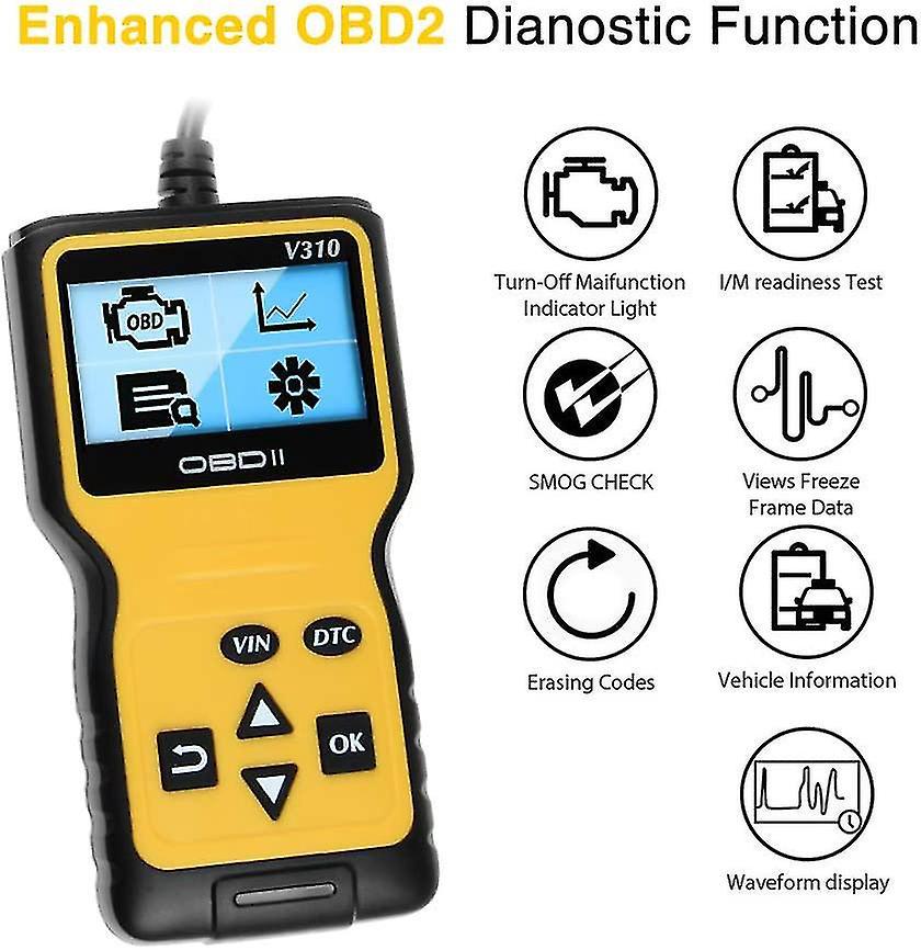 Obd2-scanner, Erweiterter Universeller Kfz-fehlercodeleser, Kfz-diagnosegerät, Kompatibel Mit Allen Obd-ii-protokollen.
