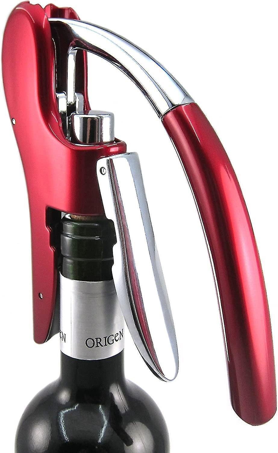 Professioneller Flaschenöffner Aus Zinklegierung, Octopus Premium Rabbit Hebelkorkenzieher Mit Integriertem Folienschneider (rot)