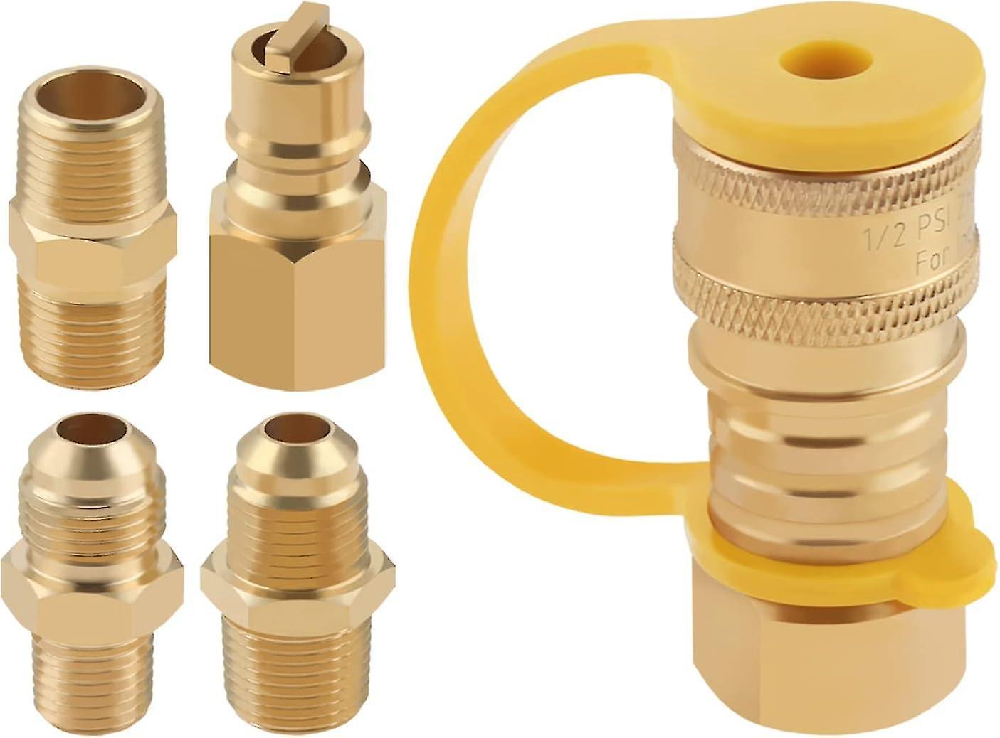 3/8"-schnellkupplungen Für Erdgas, Schnellkupplungs-adapterset Für Propangasgrills, Schnellkupplungsset Für Propangasschläuche, Messingrohrverschraubung
