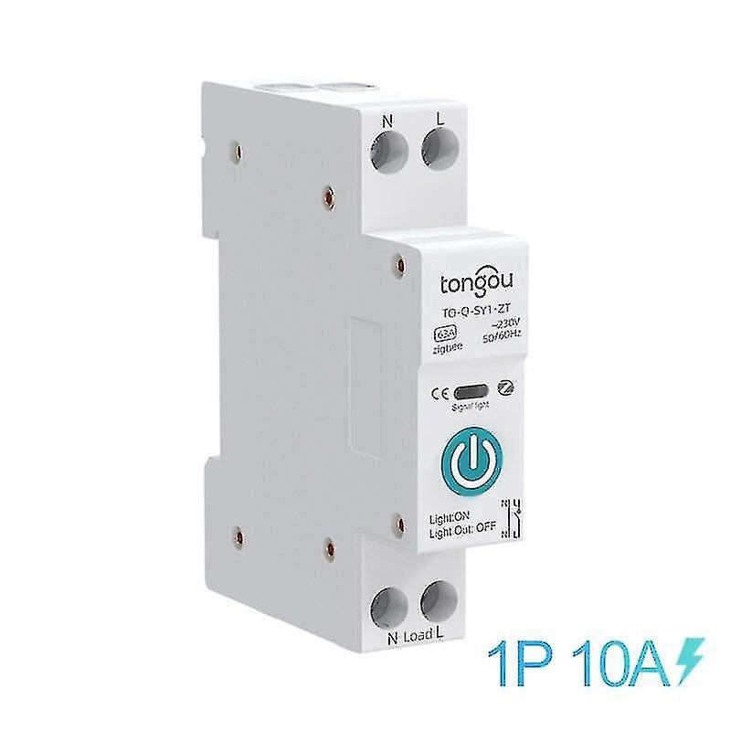 Tuya Zigbee Smart-leistungsschalter Mit Zähler, 1-polig, 63 A, Din-schienenmontage, 10 A Ohne Zähler