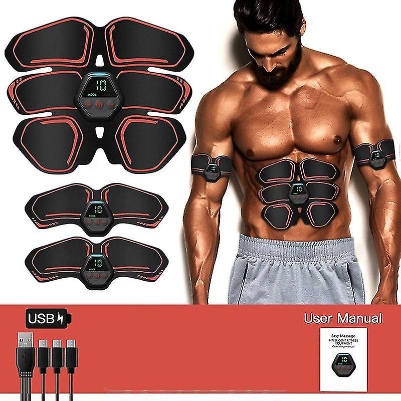 Ems-bauchmuskelstimulationsgerät, Muskelaufbaugerät, Bauchmuskelgürtel, Tragbares Trainingsgerät, Fitnessgerät Für Zuhause Und Büro, Orange