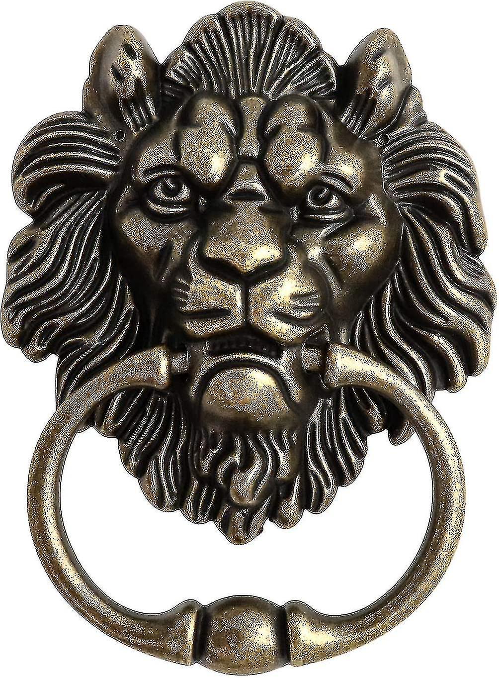 Antiker Türgriff Aus Bronze Mit Löwenkopf, Klassischer Türklopfer