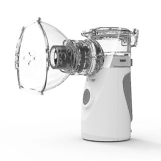 Mini-tragbarer Membranvernebler Für Kinder Und Erwachsene, Geräuschloser Inhalator, Wiederaufladbarer Zerstäuber Und Luftbefeuchter, Grau.