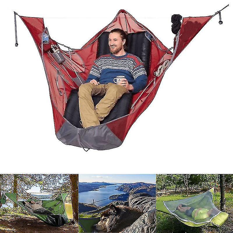 Flache Outdoor-familien-campinghängematte, Reißfest Und Moskitosicher, Schlafsack, Autarke Reiseausrüstung - Grau -