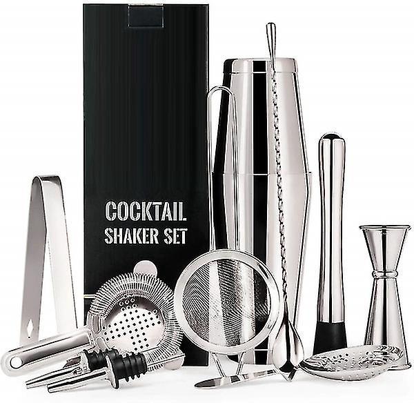 11-teiliges Boston-cocktailset, Shaker Aus Edelstahl 304, Silbernes Barkeeper-set