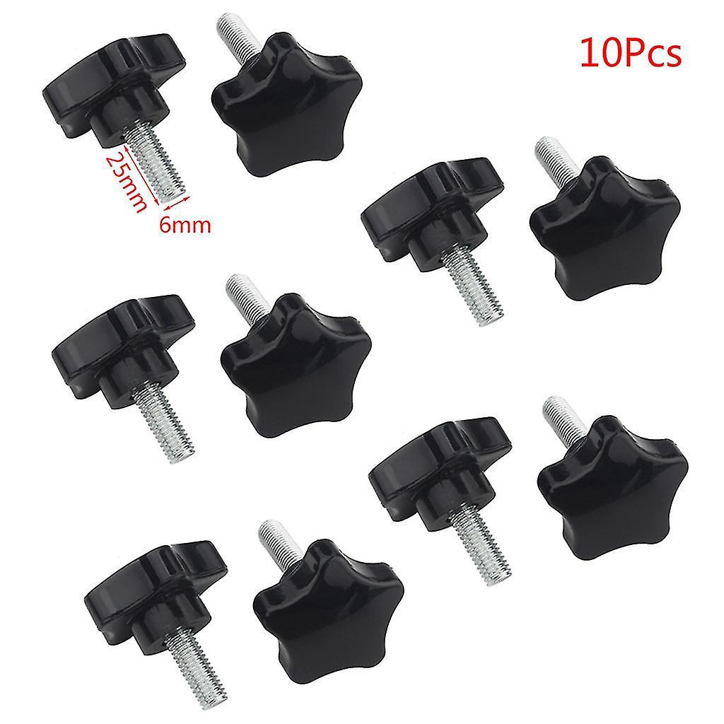 10 M6/m8-sternkopfschrauben, Fünfkantgewinde, Feststellknopf – 6 X 25 Mm
