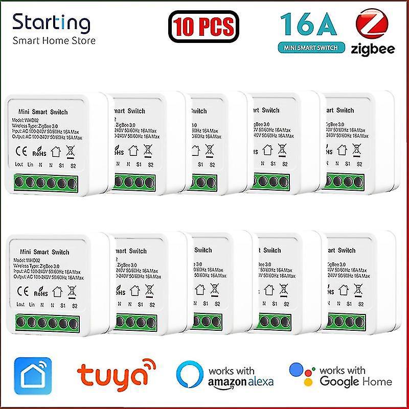 Packung Mit 10 Mini-smart-schaltern Zigbee 3.0 Yandex Alice Tuya Für Vernetztes Zuhause Und Diy-beleuchtung.