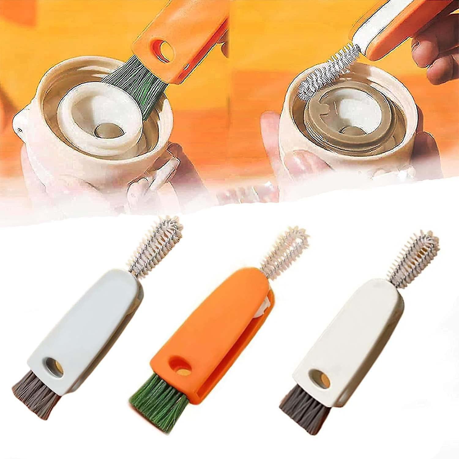 Set Mit 3 3-in-1 Reinigungsbürsten Für Flaschenverschlüsse – Multifunktionsbürste Zur Reinigung Der Dichtungen Von Flaschenverschlüssen Und Becherdeckeln