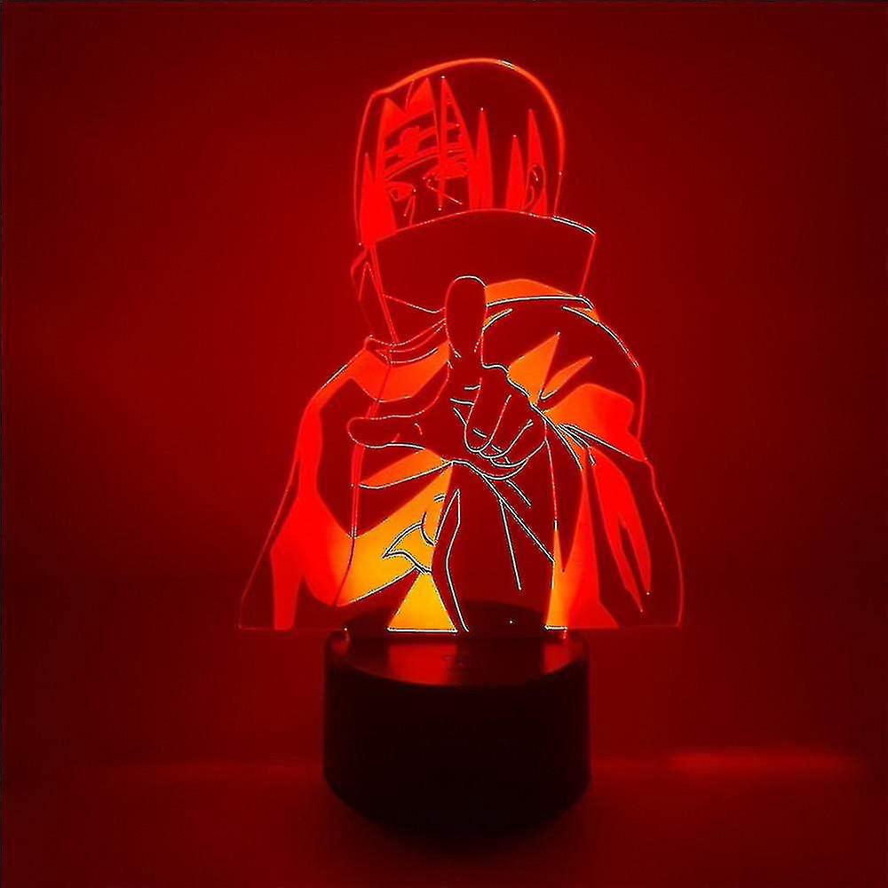 3d-illusionslampe Anime Uchiha Itachi 3d Acryl-led-nachtlicht Shippuden Led-nachtlicht Für Kinder 7 Touch-farben