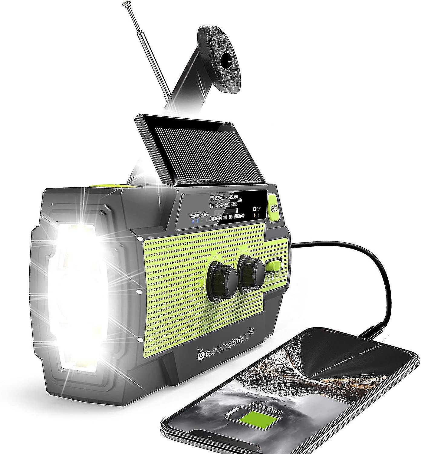 Zk-solar Handkurbel-solarradio Für Notfälle Mit Wetterfunktion, Leselampe Und Handy-ladegerät
