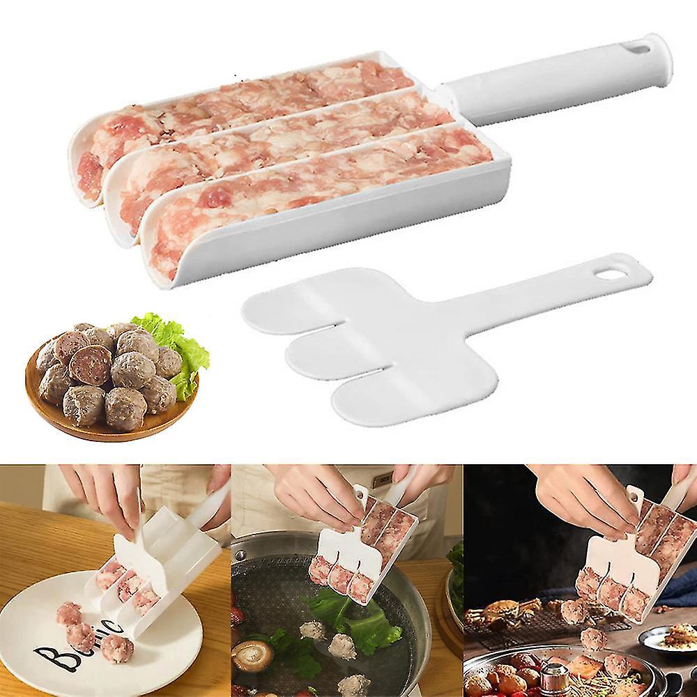 Creative Kitchen Dreifach-fleischbällchenformer, Macht 3 Fleischbällchen Gleichzeitig – 2-teiliges Set