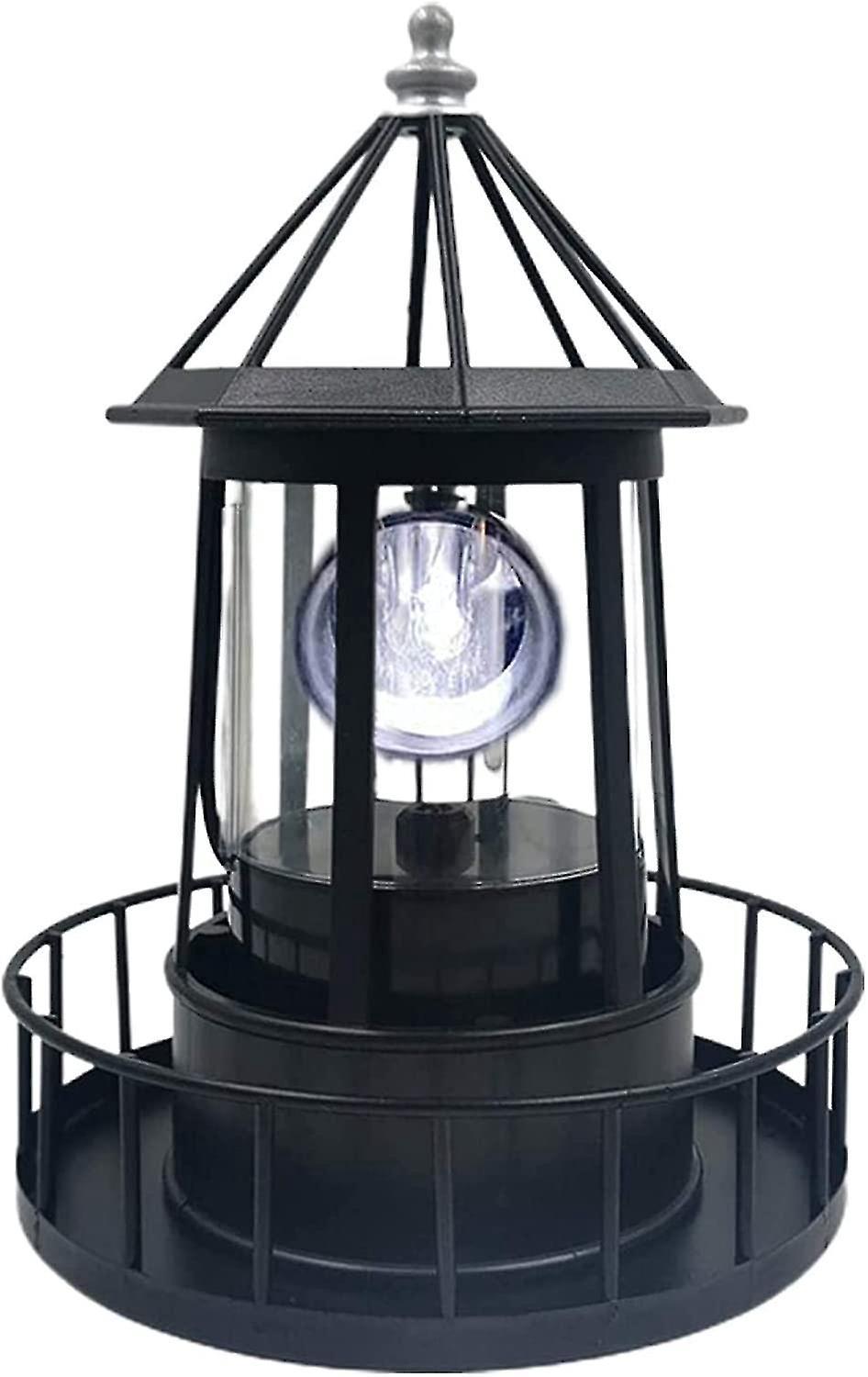 Solarbetriebener Led-leuchtturm, 360-grad-drehleuchte, Hofdekoration, Wasser