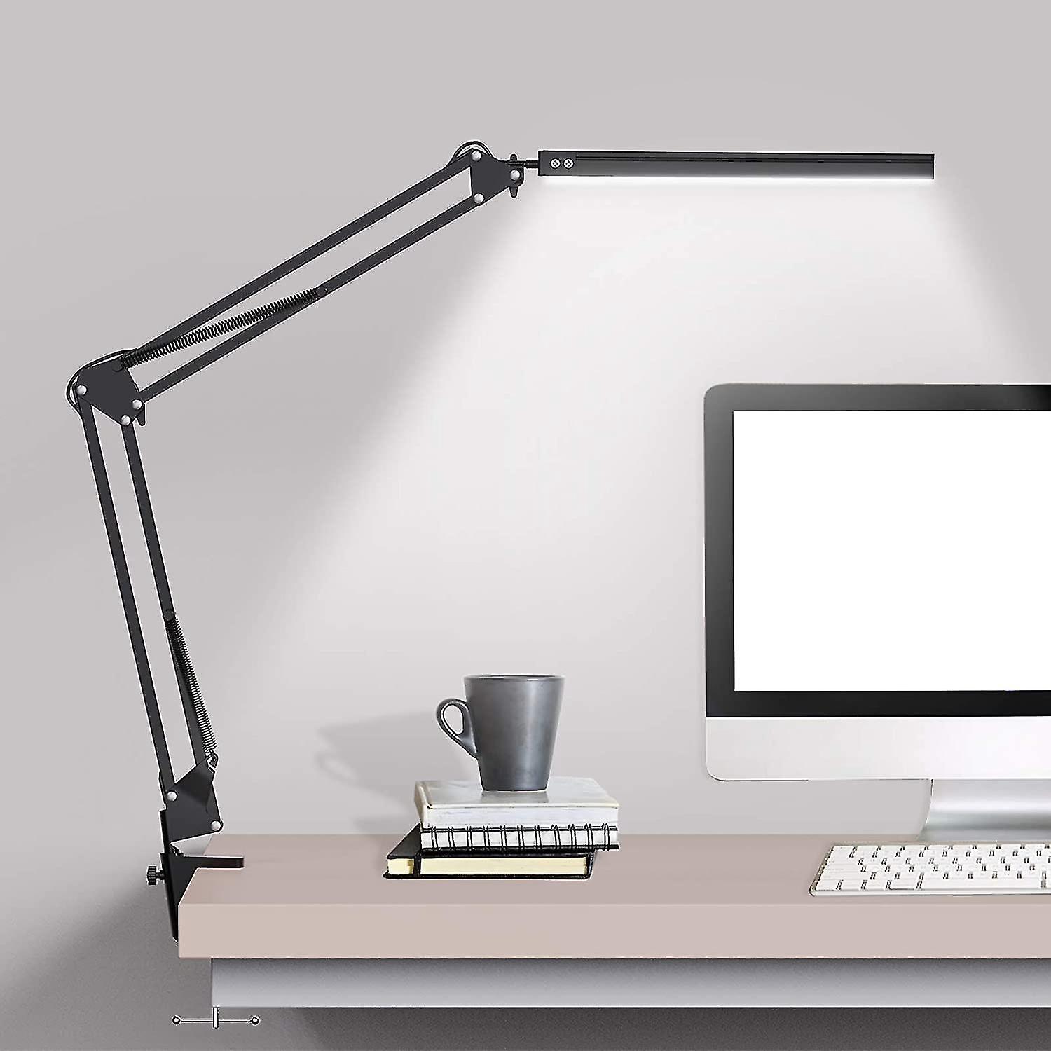 Led-schreibtischlampe Mit Klemme, Gelenkiger Arm, Verstellbare Schreibtischlampe Für Optimalen Augenkomfort, 3 Farbmodi, Schreibtischlampe Geeignet Für Zuhause, Büro Oder Arbeitszimmer.