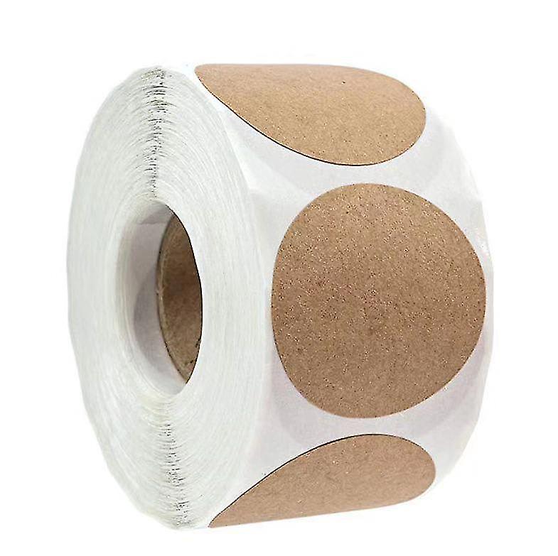 Naturbraune Kraftpapier-aufkleber (500 Stück Pro Rolle) – Runde Blanko-aufkleber Für Einzelhandel, Bastelarbeiten, Organisation, Etiketten Für Gläser Und Konserven, Preisschilder, Clearan