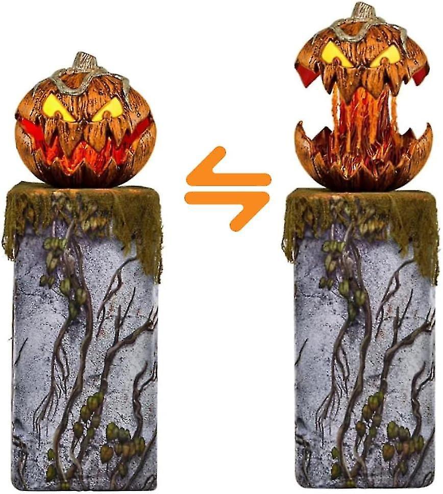 Sprechender Kürbis Mit Leuchtenden Augen, Einziehbarem Mund Und Gruseligen Geräuschen, Neue Halloween-2023-gourdo-animatronic, Dekoration Für Drinnen Und Draußen