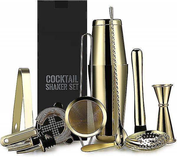 11-teiliges Boston-cocktailset, Shaker Aus Edelstahl 304, Barkeeper-set, Roségold-finish