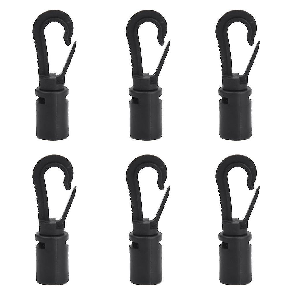 Set Mit 6 Schwarzen Elastischen Karabinerhaken Für Boot, Kajak Oder Kanu