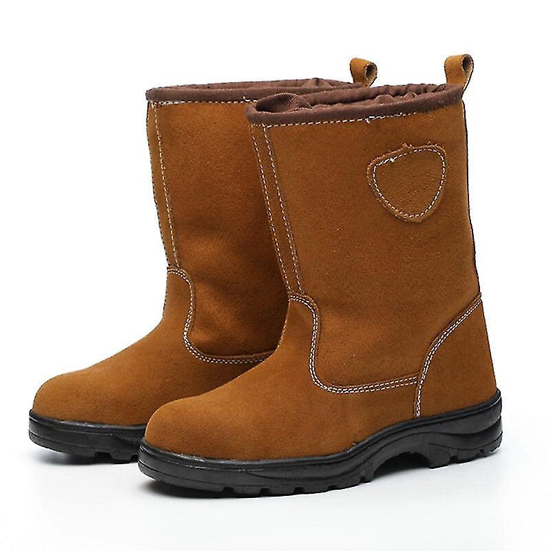 Wintersicherheitsstiefel Für Herren Aus Samt Und Baumwolle, Hohe Sicherheitsschuhe, Arbeitsschuhe Mit Hochklappbarer Sohle, Abriebfeste Sicherheitsschuhe, Kohlenwasserstoffbeständige Arbeitsschuhe – G