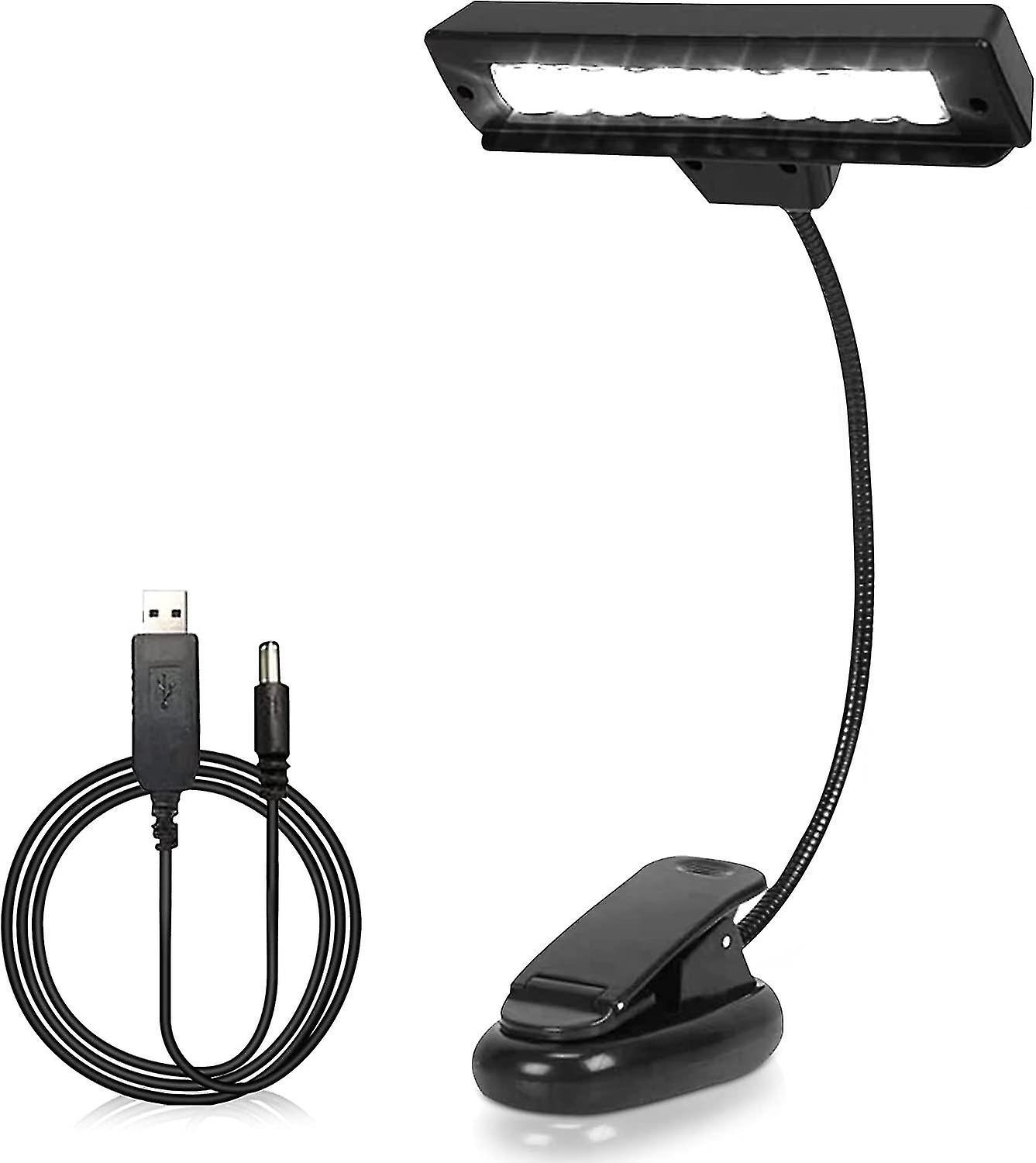 Notenpultlampe, Klemm-klavierlampe, Orchesterleuchte Mit 10 Leds, Usb-wiederaufladbare Augenschutzlampe