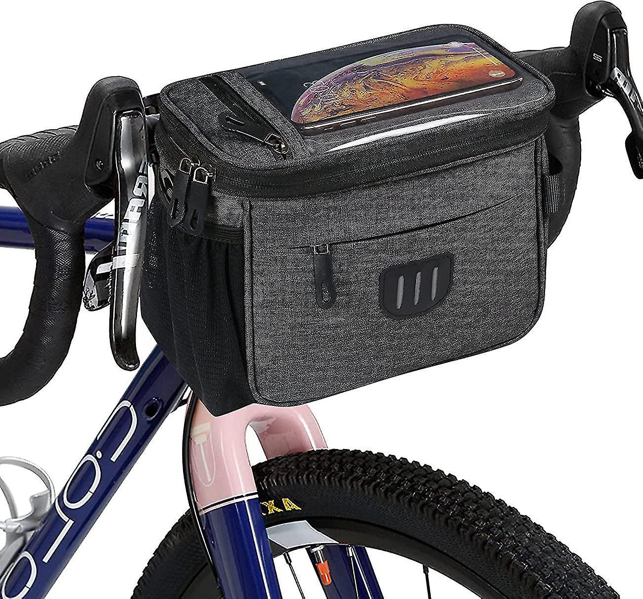 Fahrradkorbtasche Für Vorne, Wasserdichte Fahrradkorbtasche Mit Touchscreen-fronttasche Und Abnehmbarem Schultergurt, Kompatibel Mit Allen Mobiltelefonen