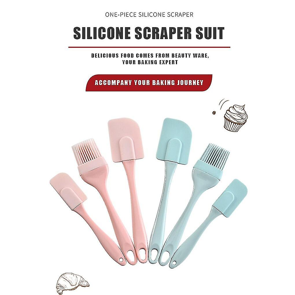 Set Mit 3 Grünen Silikon-backutensilien: Schaber, Spatel Und Ölpinsel