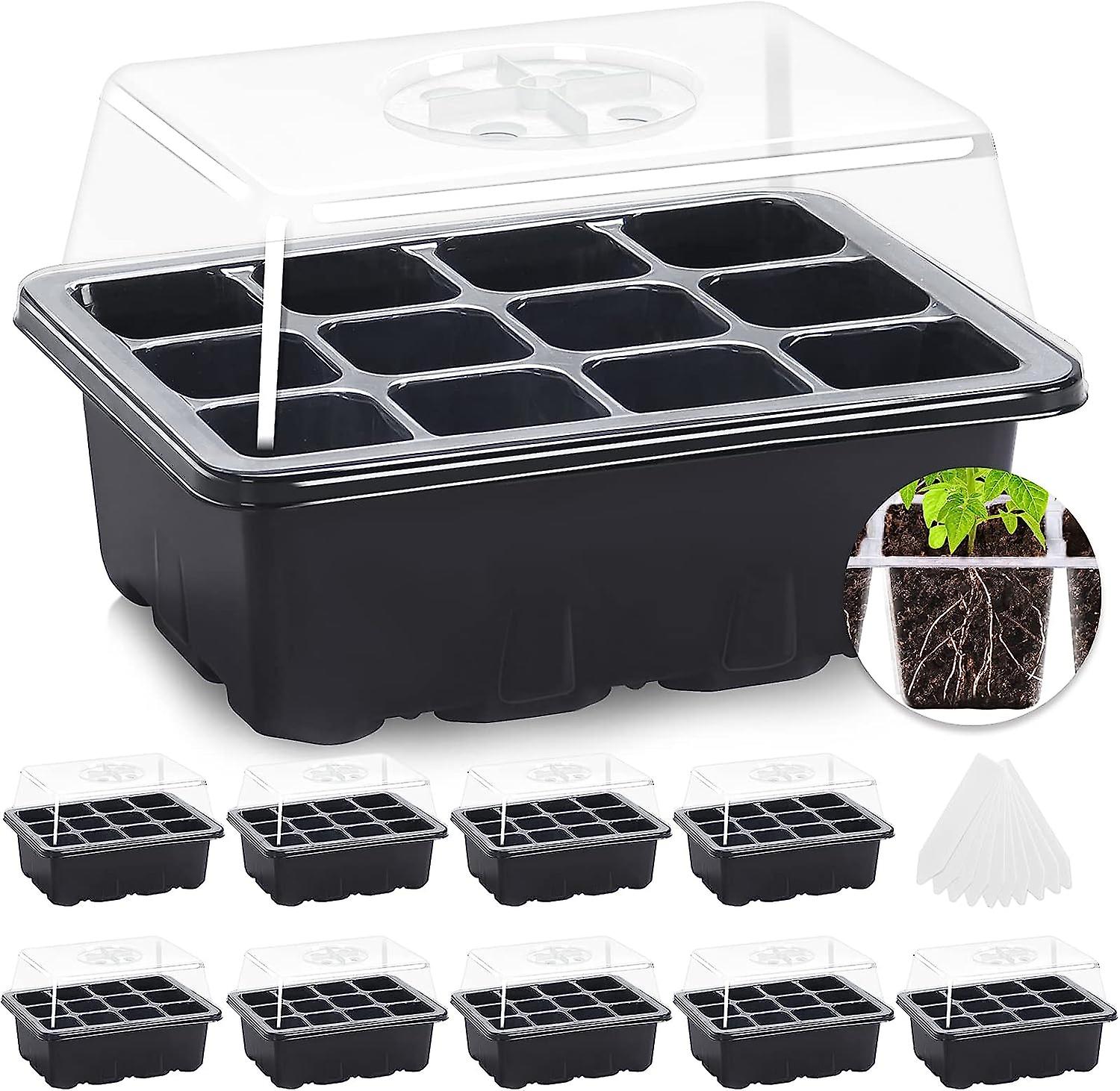Anzuchtset Mit Feuchtigkeitskuppel – 120-zellen-anzuchttrays – Pflanzenstarter-set Und Mini-gewächshaus-basis
