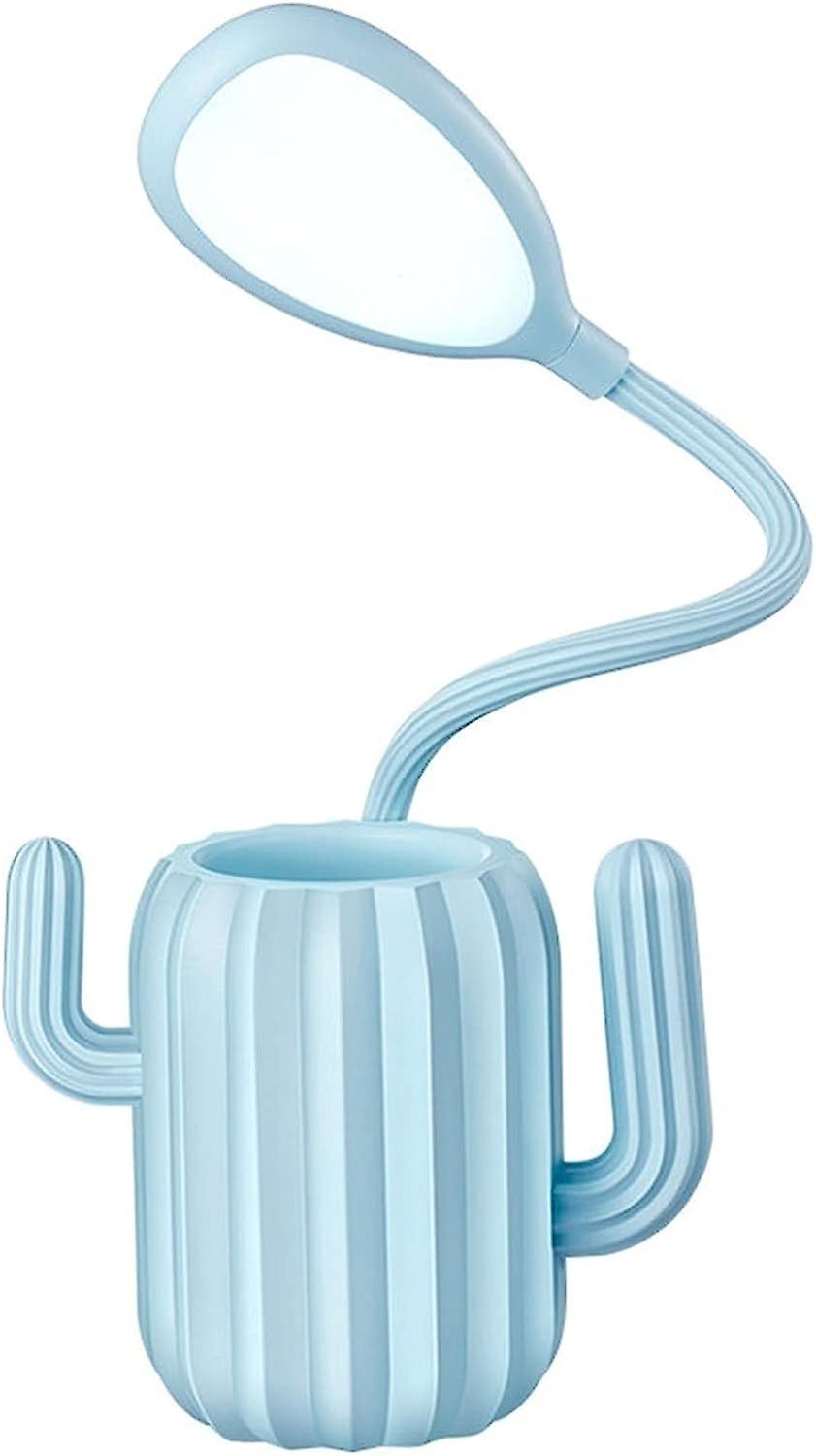 Tragbare 3-w-led-schreibtischlampe Mit Blauem Licht, Stifthalter, Berührungssensor, Einstellbarer Helligkeit Und Farbspeicherfunktion