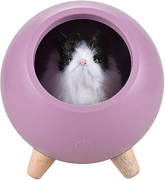 Kleines Hamster-nachtlicht – Haustier-nachtlicht Mit Drei Einstellbaren Helligkeitsstufen – Usb-aufladbar – Niedliches Stimmungslicht – Heimdekoration – Lila (1 Stück)
